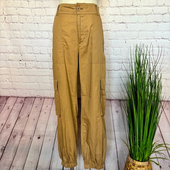 FOR THE REPUBLIC Cotton Khaki Cargo Jogger Pants--M - Picture 8 of 16